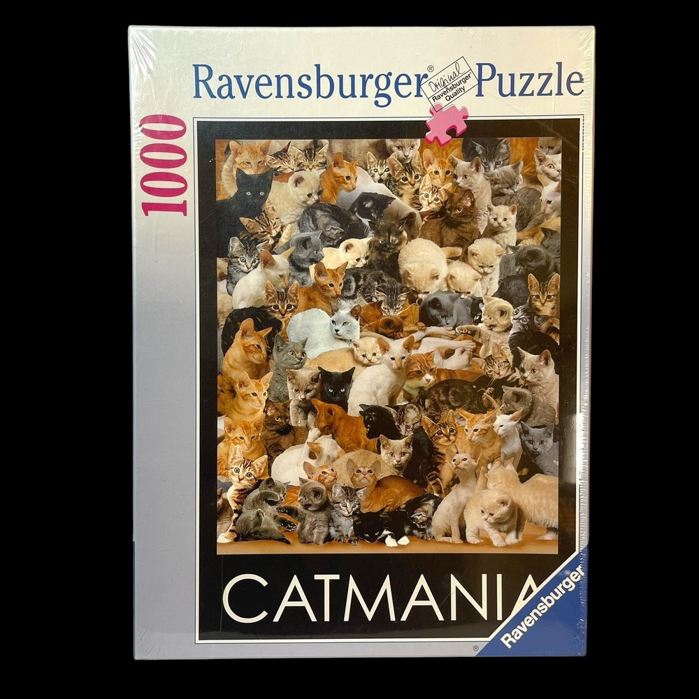 Ravensburger Catmania 1000 Piece Jigsaw Puzzle Cats Sealed New Vintage #156290